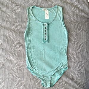 Mint Green Ribbed body suit